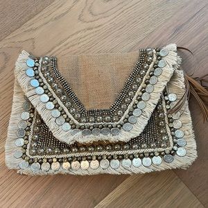 SHASHI beaded clutch / crossbody bag
